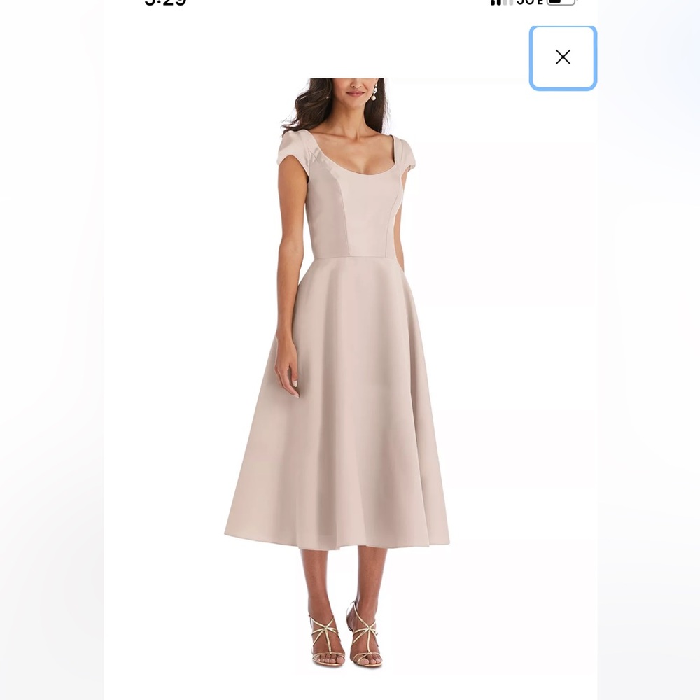 NWT Alfred Sung full skirt cap sleeve satin dress size 2